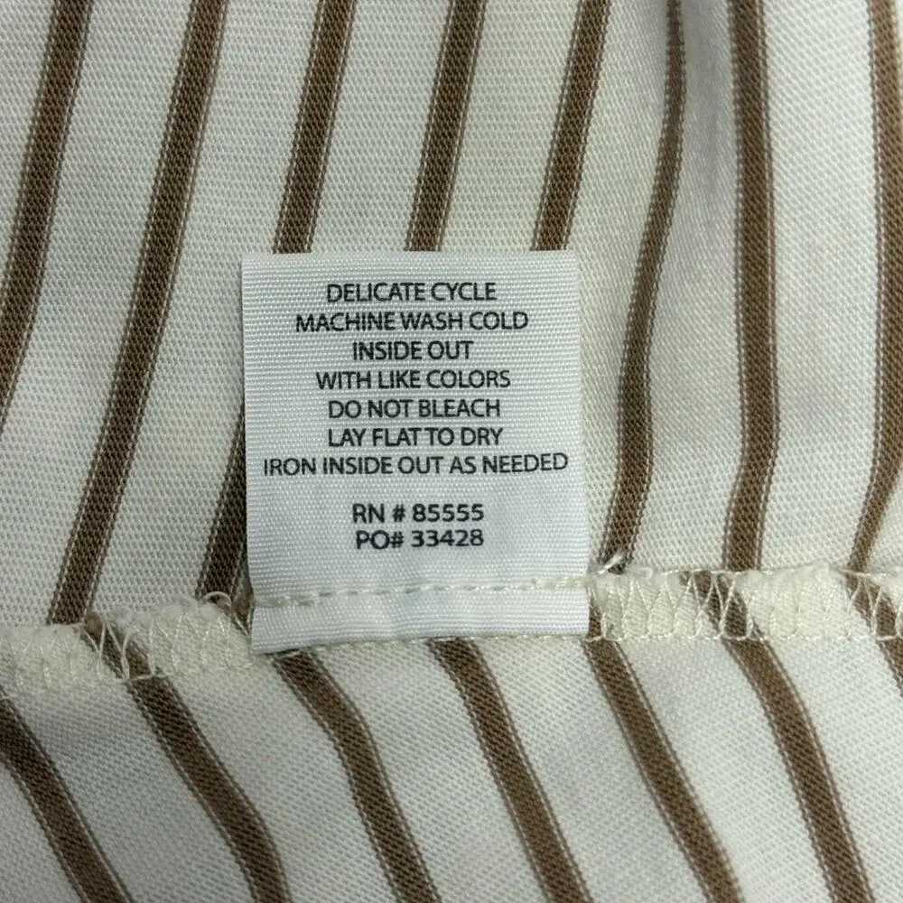 Anthropologie Pistola Trina Muscle Tee Sable Striped Boxy Fit Crew Neck Small - Picture 8 of 8